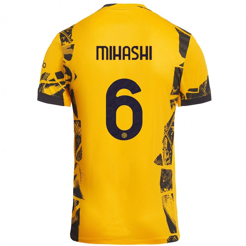 Danxen Män Mana Mihashi #6 Guld Svart Tredjesatsen Matchtröjor 2024/25 Tröjor T-Tröja