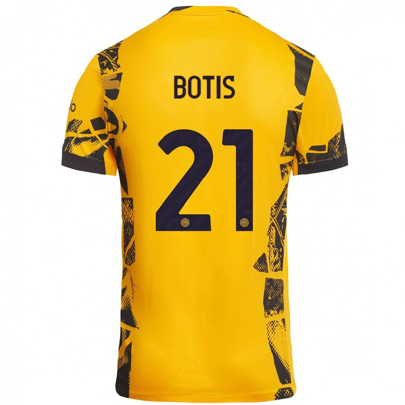Danxen Män Nikolaos Botis #21 Guld Svart Tredjesatsen Matchtröjor 2024/25 Tröjor T-Tröja