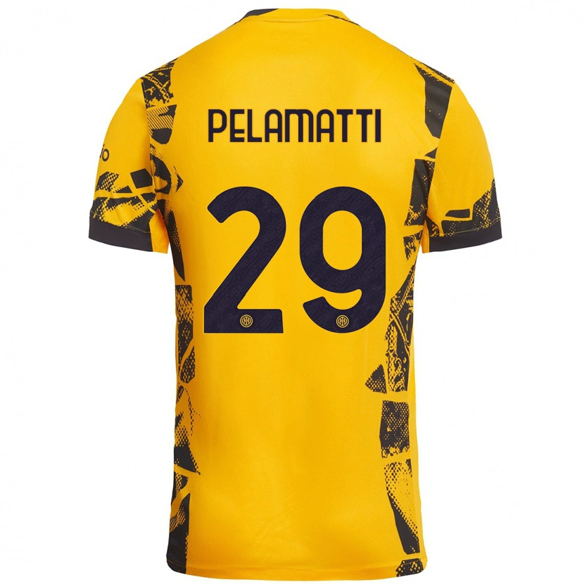 Danxen Män Andrea Pelamatti #29 Guld Svart Tredjesatsen Matchtröjor 2024/25 Tröjor T-Tröja