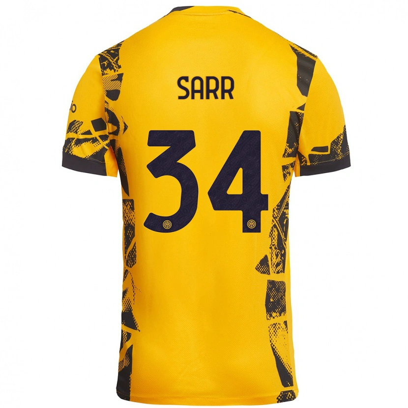 Danxen Män Amadou Sarr #34 Guld Svart Tredjesatsen Matchtröjor 2024/25 Tröjor T-Tröja