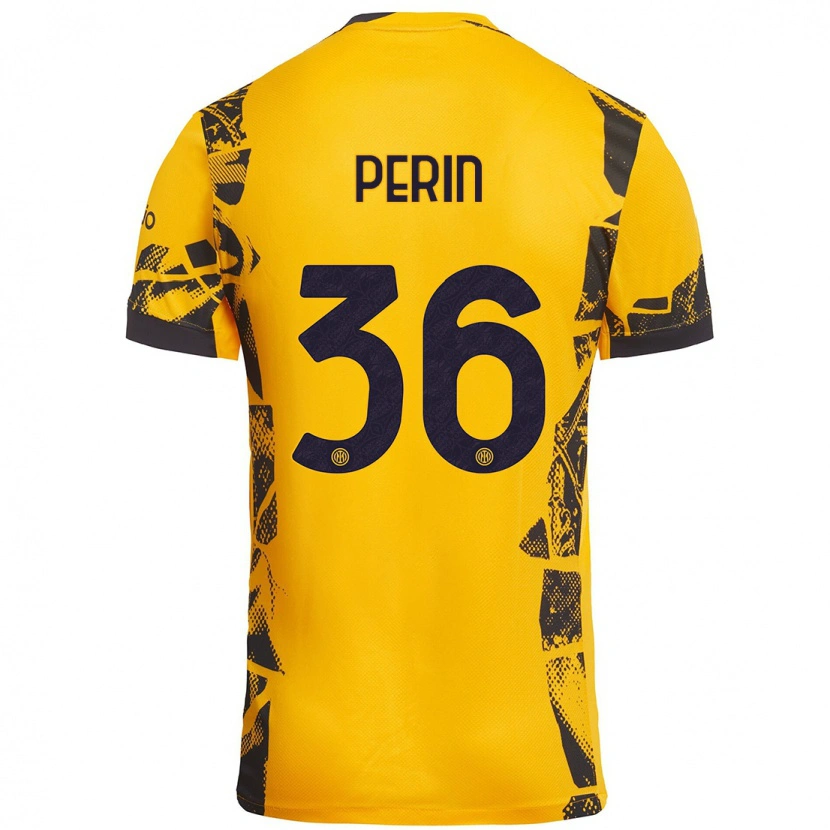 Danxen Män Nicolo Perin #36 Guld Svart Tredjesatsen Matchtröjor 2024/25 Tröjor T-Tröja