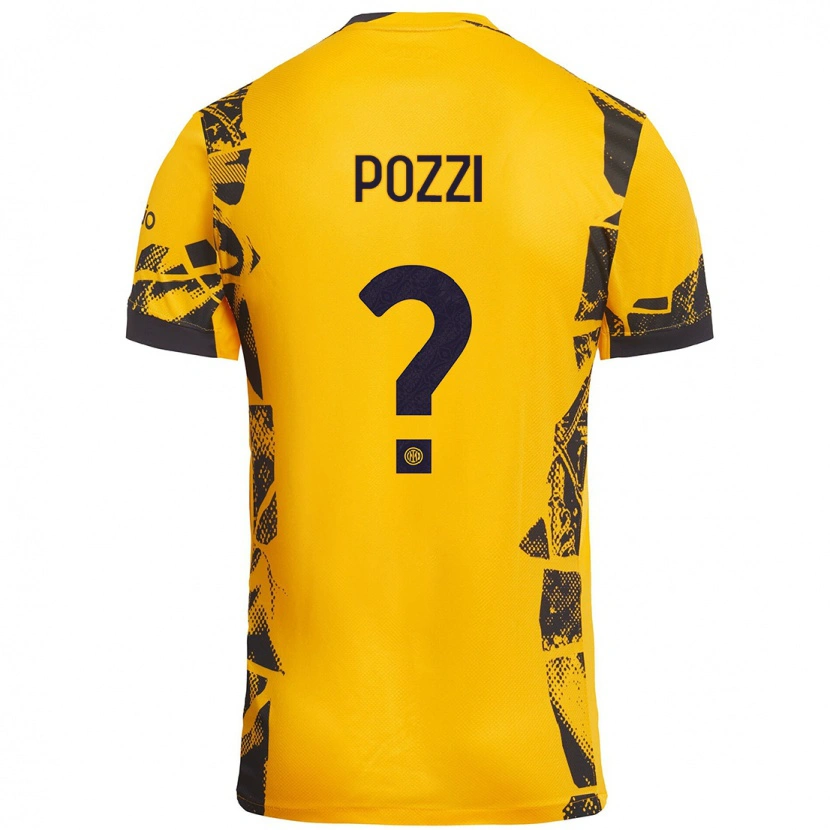 Danxen Män Andrea Pozzi #0 Guld Svart Tredjesatsen Matchtröjor 2024/25 Tröjor T-Tröja
