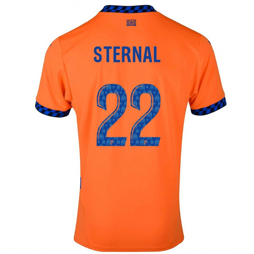 Danxen Män Enzo Sternal #22 Orange Mörkblå Tredjesatsen Matchtröjor 2024/25 Tröjor T-Tröja