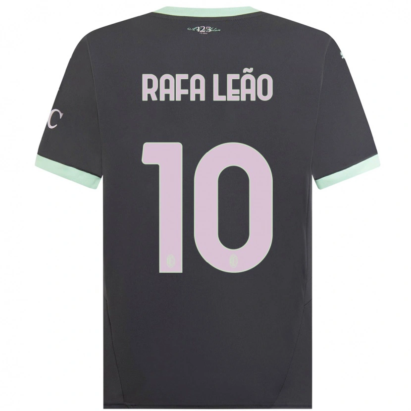 Danxen Män Rafael Leão #10 Grå Tredjesatsen Matchtröjor 2024/25 Tröjor T-Tröja