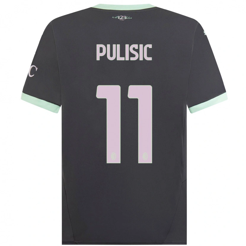 Danxen Män Christian Pulisic #11 Grå Tredjesatsen Matchtröjor 2024/25 Tröjor T-Tröja