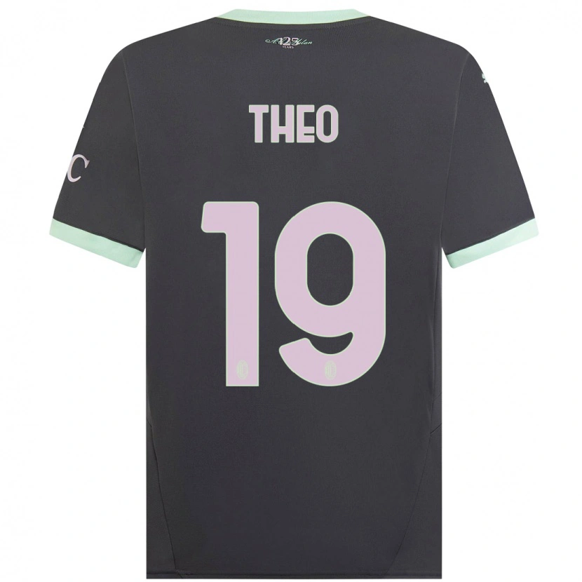 Danxen Män Theo Hernández #19 Grå Tredjesatsen Matchtröjor 2024/25 Tröjor T-Tröja