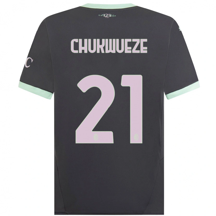 Danxen Män Samuel Chukwueze #21 Grå Tredjesatsen Matchtröjor 2024/25 Tröjor T-Tröja
