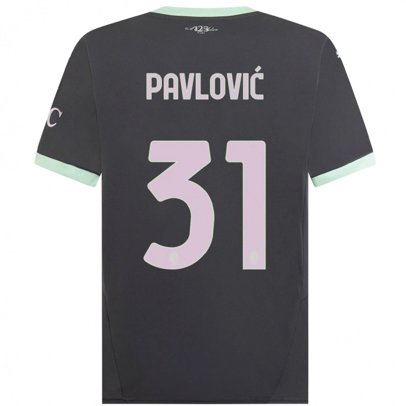 Danxen Män Strahinja Pavlović #31 Grå Tredjesatsen Matchtröjor 2024/25 Tröjor T-Tröja