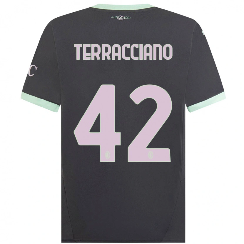 Danxen Män Filippo Terracciano #42 Grå Tredjesatsen Matchtröjor 2024/25 Tröjor T-Tröja