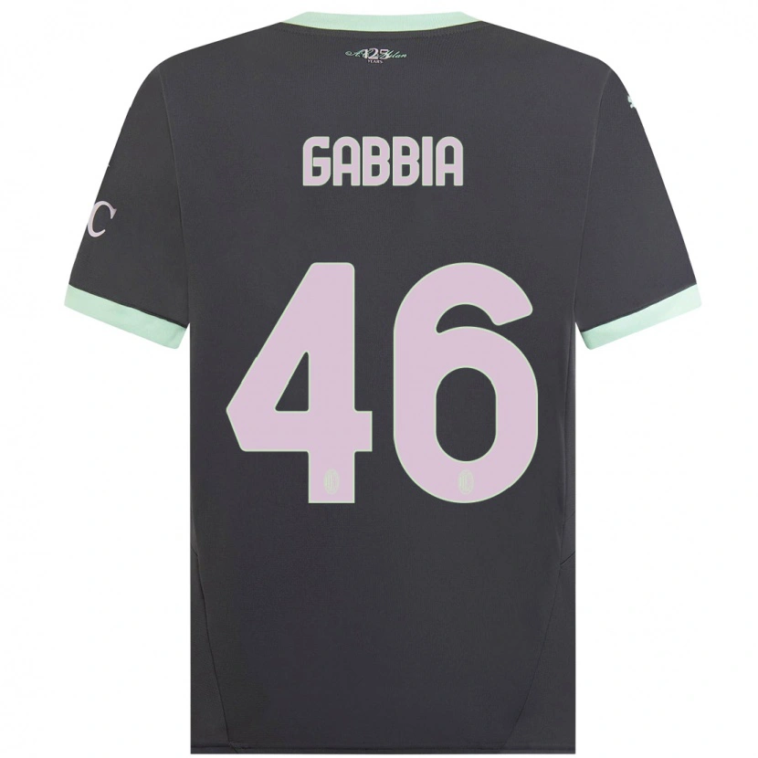 Danxen Män Matteo Gabbia #46 Grå Tredjesatsen Matchtröjor 2024/25 Tröjor T-Tröja