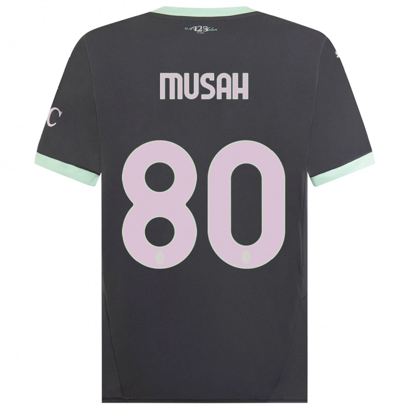 Danxen Män Yunus Musah #80 Grå Tredjesatsen Matchtröjor 2024/25 Tröjor T-Tröja