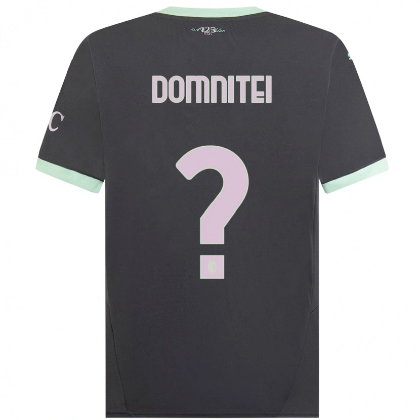 Danxen Män Francesco Domniței #0 Grå Tredjesatsen Matchtröjor 2024/25 Tröjor T-Tröja