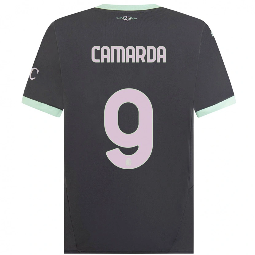 Danxen Män Francesco Camarda #9 Grå Tredjesatsen Matchtröjor 2024/25 Tröjor T-Tröja