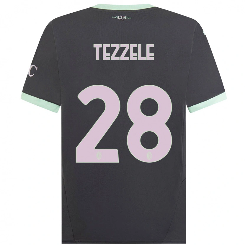 Danxen Män Matteo Tezzele #28 Grå Tredjesatsen Matchtröjor 2024/25 Tröjor T-Tröja