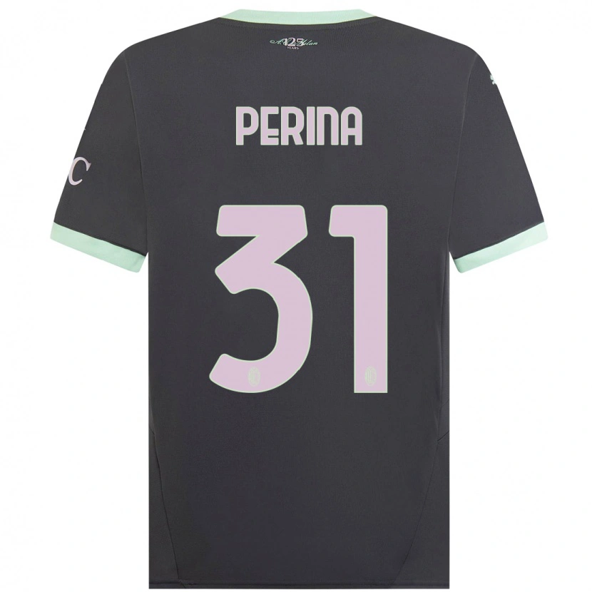 Danxen Män Gioele Perina #31 Grå Tredjesatsen Matchtröjor 2024/25 Tröjor T-Tröja