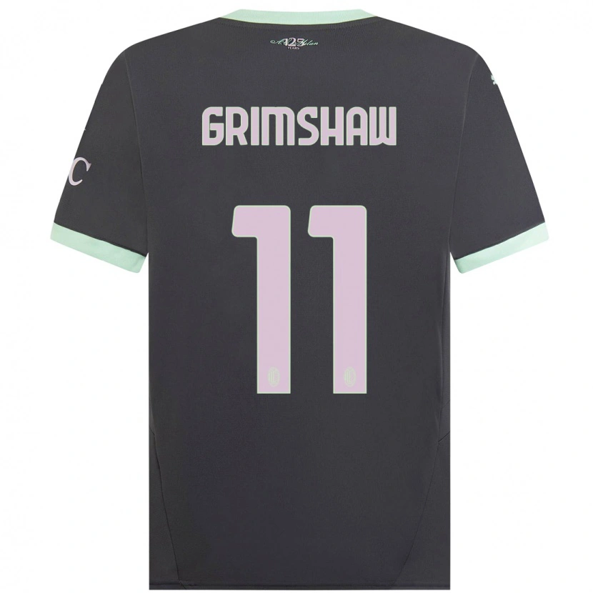 Danxen Män Christy Grimshaw #11 Grå Tredjesatsen Matchtröjor 2024/25 Tröjor T-Tröja