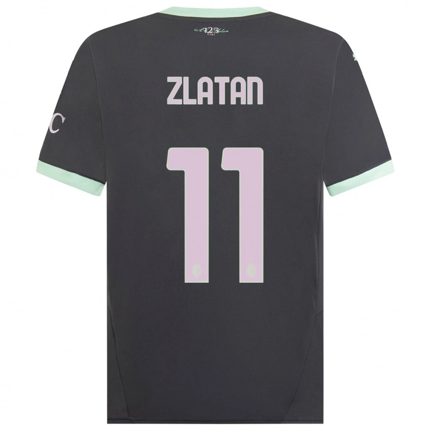 Danxen Män Zlatan Ibrahimovic #11 Grå Tredjesatsen Matchtröjor 2024/25 Tröjor T-Tröja