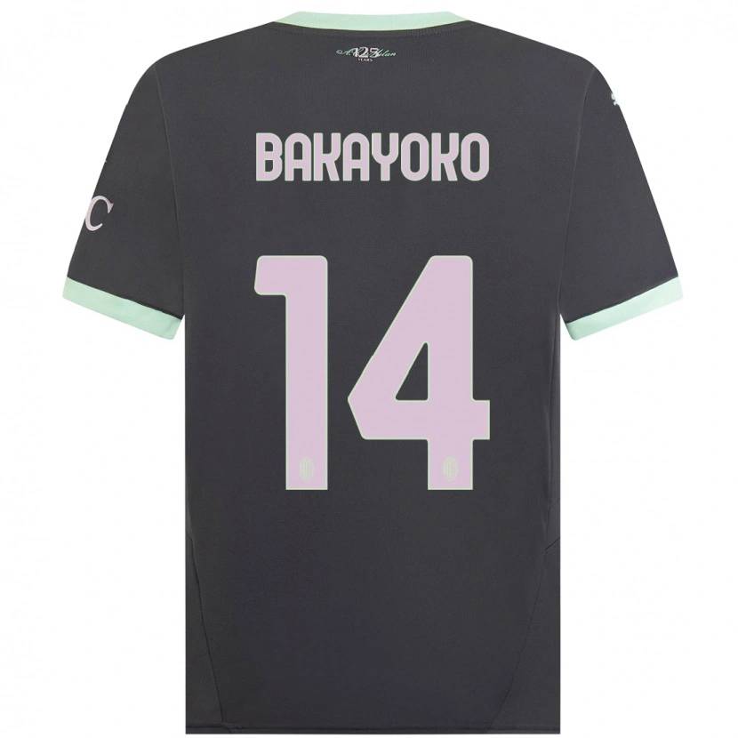 Danxen Män Tiemoue Bakayoko #14 Grå Tredjesatsen Matchtröjor 2024/25 Tröjor T-Tröja