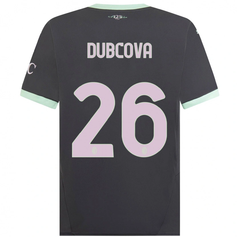 Danxen Män Michaela Dubcova #26 Grå Tredjesatsen Matchtröjor 2024/25 Tröjor T-Tröja