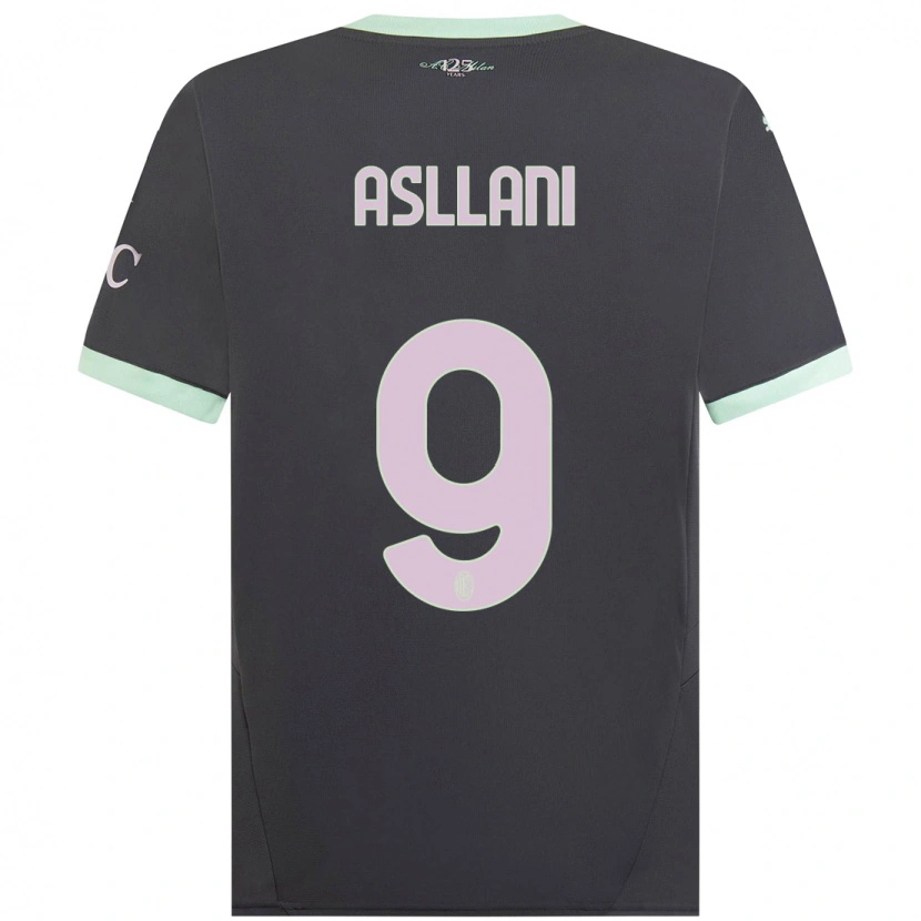 Danxen Män Kosovare Asllani #9 Grå Tredjesatsen Matchtröjor 2024/25 Tröjor T-Tröja