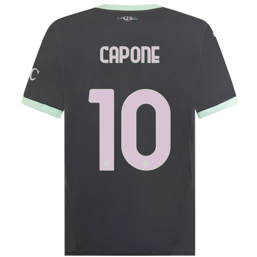 Danxen Män Andrea Capone #10 Grå Tredjesatsen Matchtröjor 2024/25 Tröjor T-Tröja