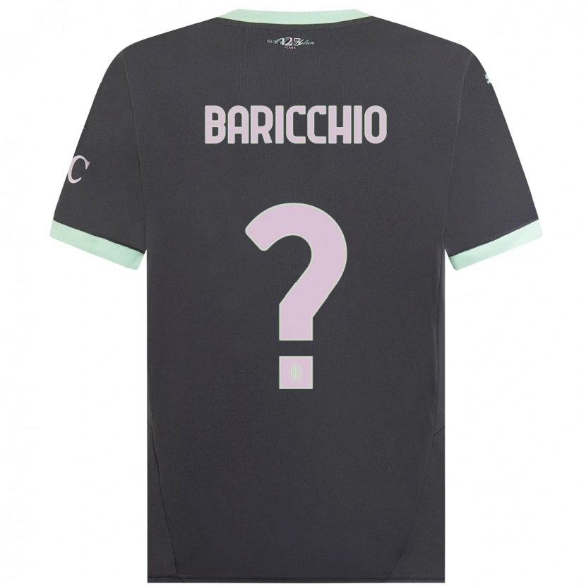 Danxen Män Luca Baricchio #0 Grå Tredjesatsen Matchtröjor 2024/25 Tröjor T-Tröja