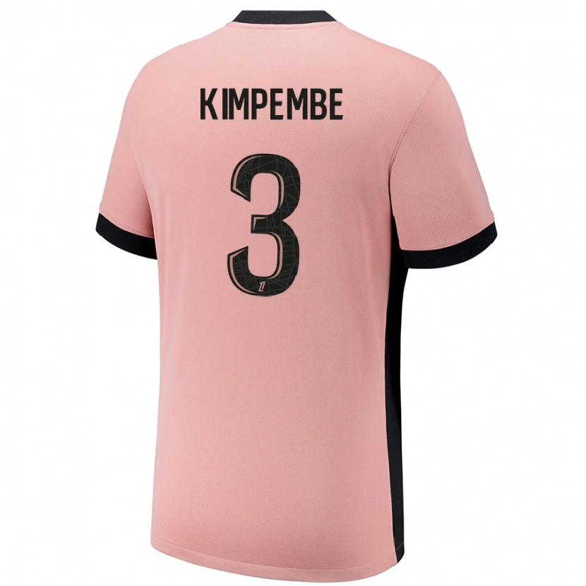 Danxen Män Presnel Kimpembe #3 Rost Rosa Tredjesatsen Matchtröjor 2024/25 Tröjor T-Tröja