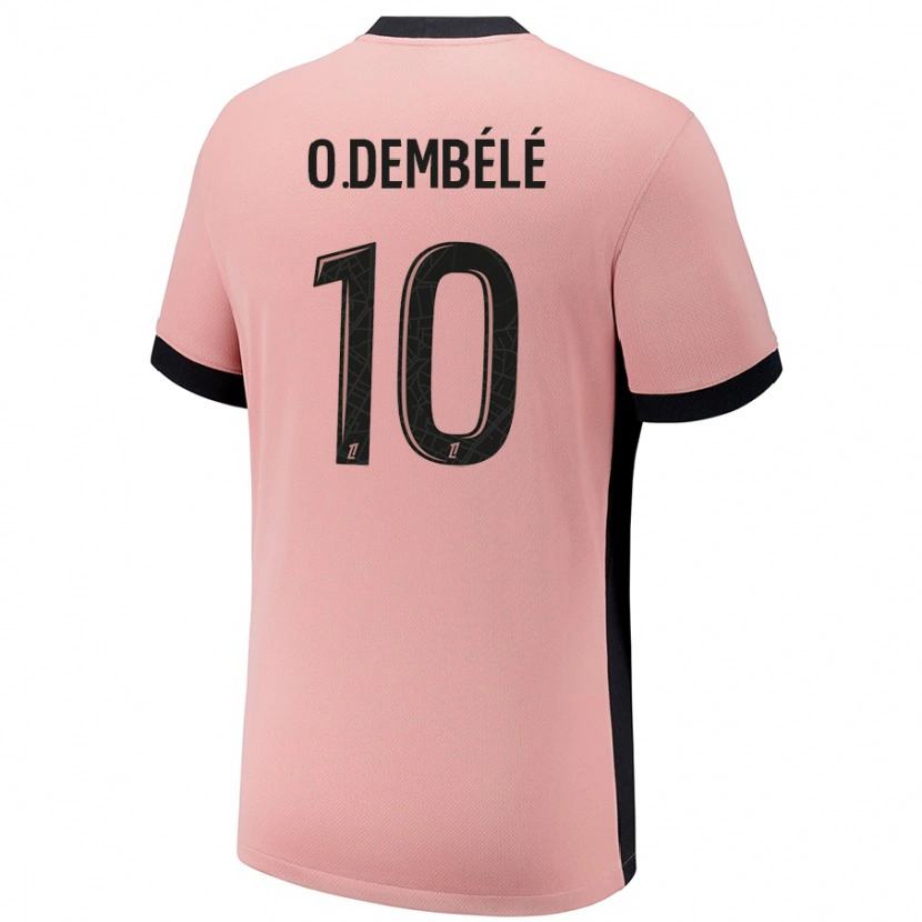 Danxen Män Ousmane Dembélé #10 Rost Rosa Tredjesatsen Matchtröjor 2024/25 Tröjor T-Tröja
