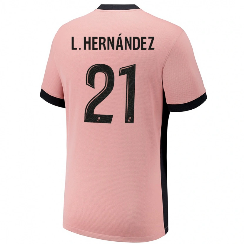 Danxen Män Lucas Hernández #21 Rost Rosa Tredjesatsen Matchtröjor 2024/25 Tröjor T-Tröja