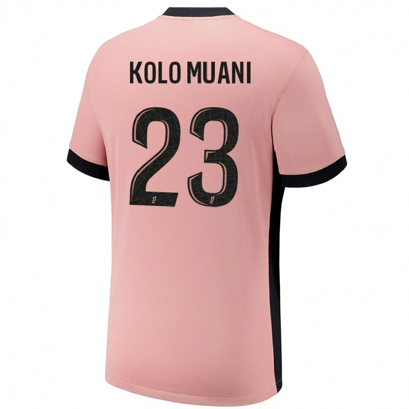 Danxen Män Randal Kolo Muani #23 Rost Rosa Tredjesatsen Matchtröjor 2024/25 Tröjor T-Tröja