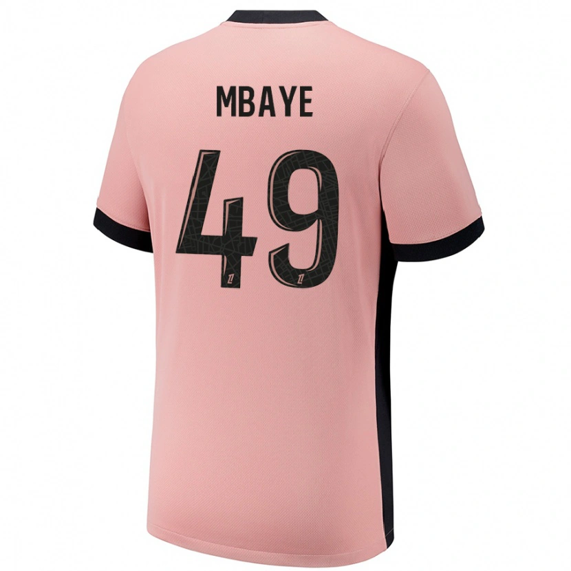 Danxen Män Ibrahim Mbaye #49 Rost Rosa Tredjesatsen Matchtröjor 2024/25 Tröjor T-Tröja