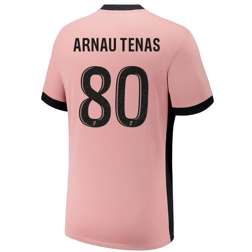 Danxen Män Arnau Tenas #80 Rost Rosa Tredjesatsen Matchtröjor 2024/25 Tröjor T-Tröja