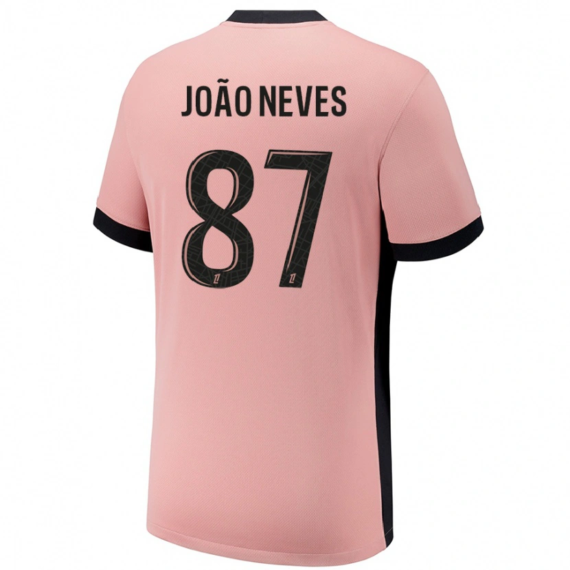 Danxen Män João Neves #87 Rost Rosa Tredjesatsen Matchtröjor 2024/25 Tröjor T-Tröja