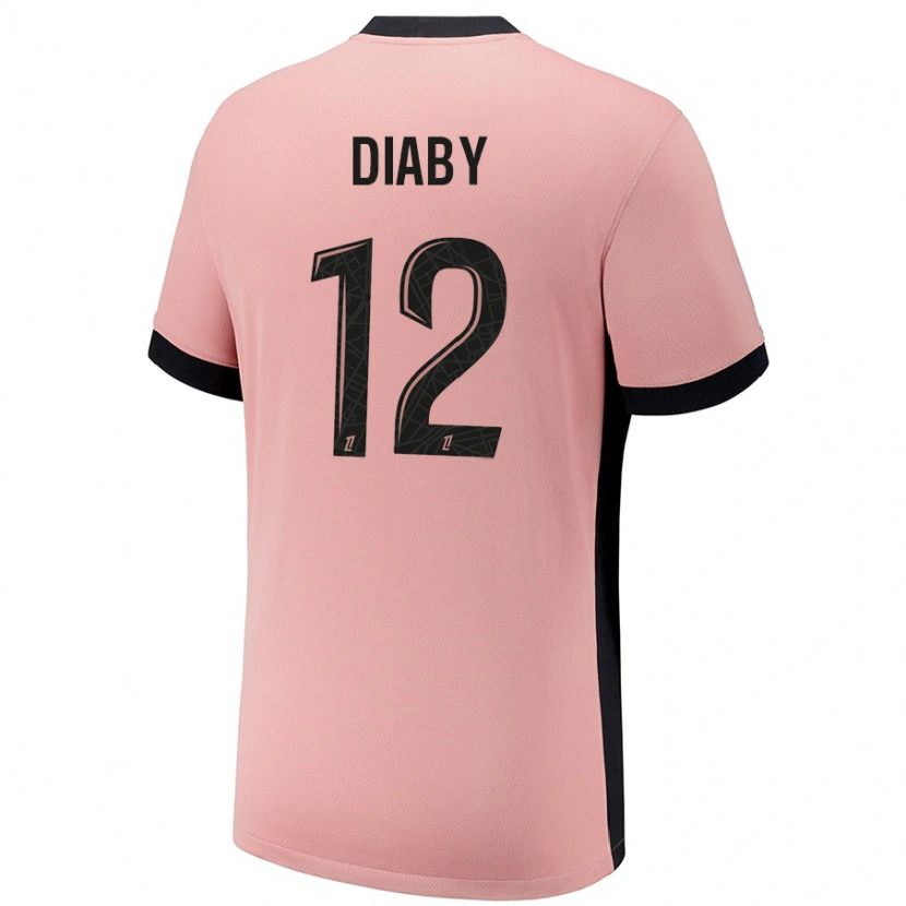 Danxen Män Ibrahima Diaby #12 Rost Rosa Tredjesatsen Matchtröjor 2024/25 Tröjor T-Tröja