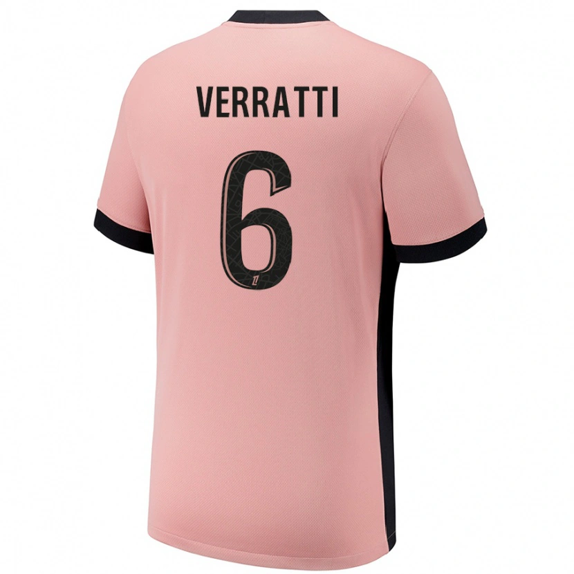 Danxen Män Marco Verratti #6 Rost Rosa Tredjesatsen Matchtröjor 2024/25 Tröjor T-Tröja