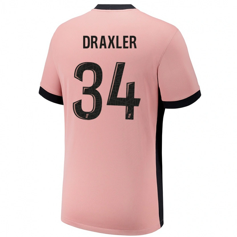 Danxen Män Julian Draxler #34 Rost Rosa Tredjesatsen Matchtröjor 2024/25 Tröjor T-Tröja