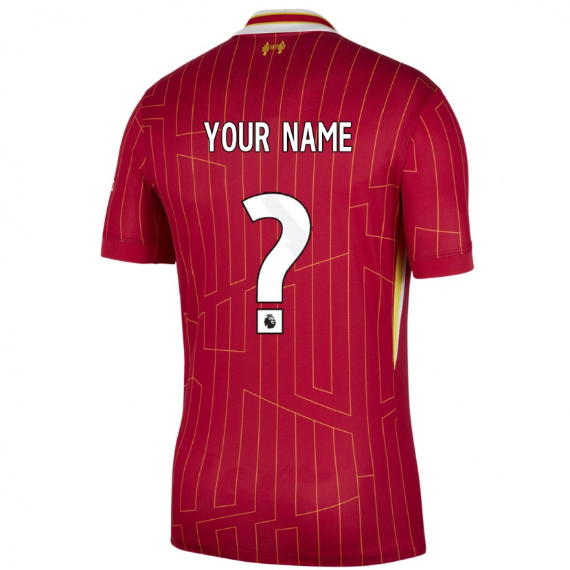 Danxen Kvinnor Ditt Namn #0 Röd Gul Vit Hemmatröja Matchtröjor 2024/25 Tröjor T-Tröja