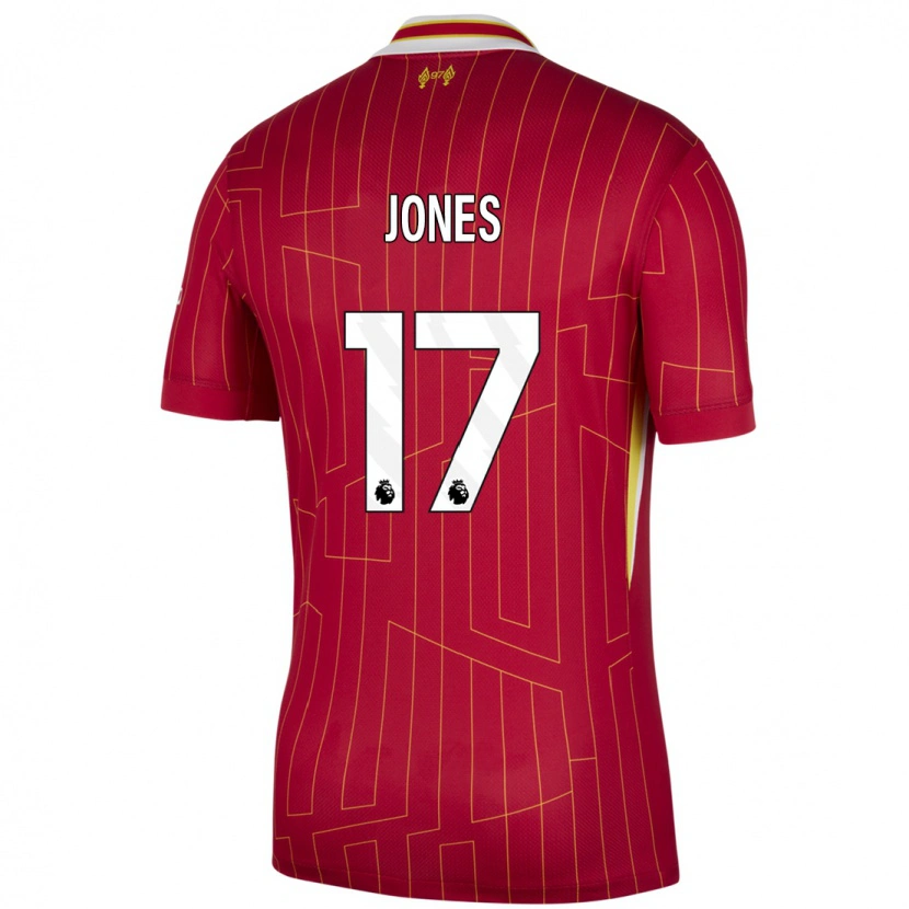 Danxen Kvinnor Curtis Jones #17 Röd Gul Vit Hemmatröja Matchtröjor 2024/25 Tröjor T-Tröja