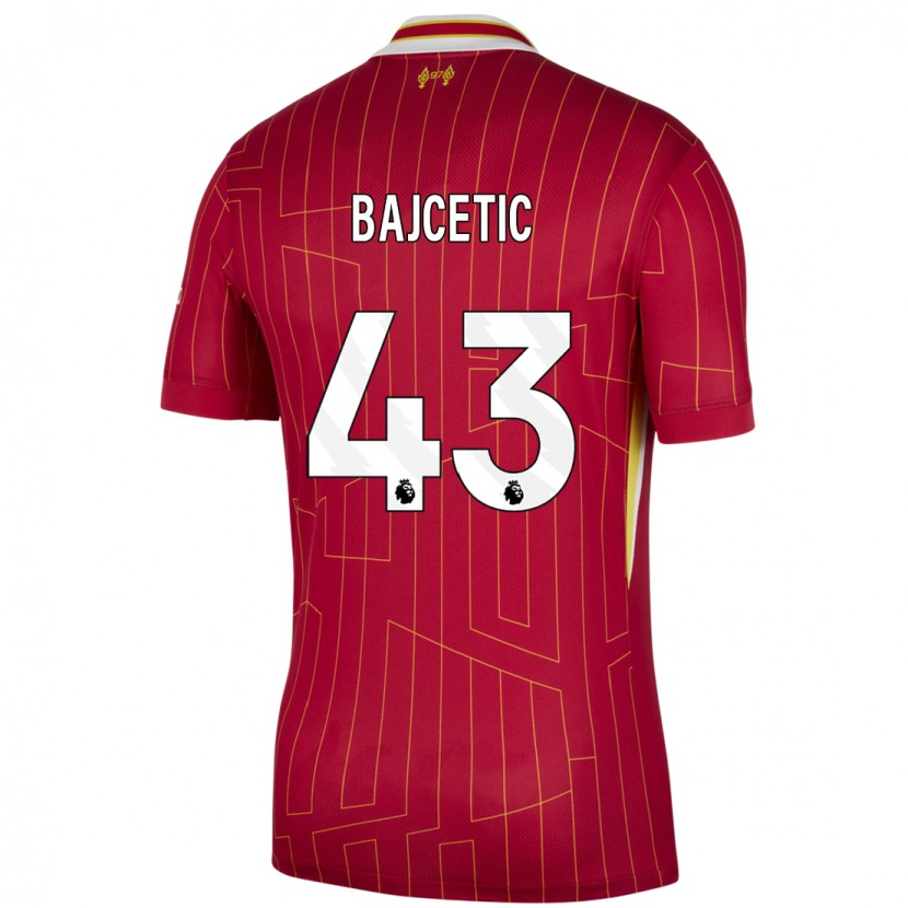 Danxen Kvinnor Stefan Bajcetic #43 Röd Gul Vit Hemmatröja Matchtröjor 2024/25 Tröjor T-Tröja