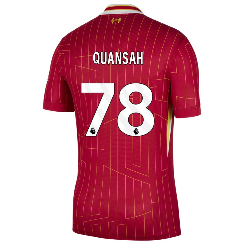 Danxen Kvinnor Jarell Quansah #78 Röd Gul Vit Hemmatröja Matchtröjor 2024/25 Tröjor T-Tröja
