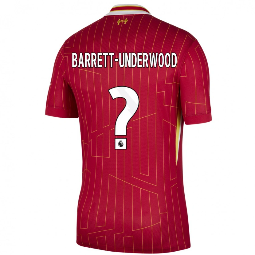 Danxen Kvinnor Keehan Barrett-Underwood #0 Röd Gul Vit Hemmatröja Matchtröjor 2024/25 Tröjor T-Tröja