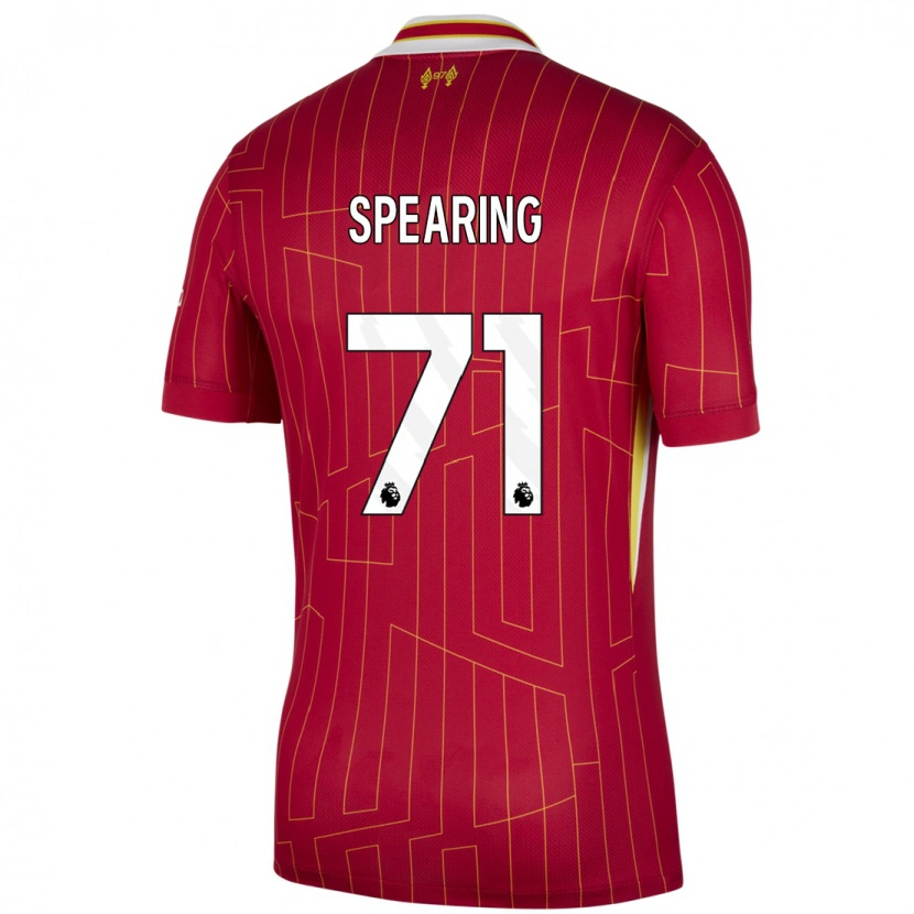 Danxen Kvinnor Jay Spearing #71 Röd Gul Vit Hemmatröja Matchtröjor 2024/25 Tröjor T-Tröja