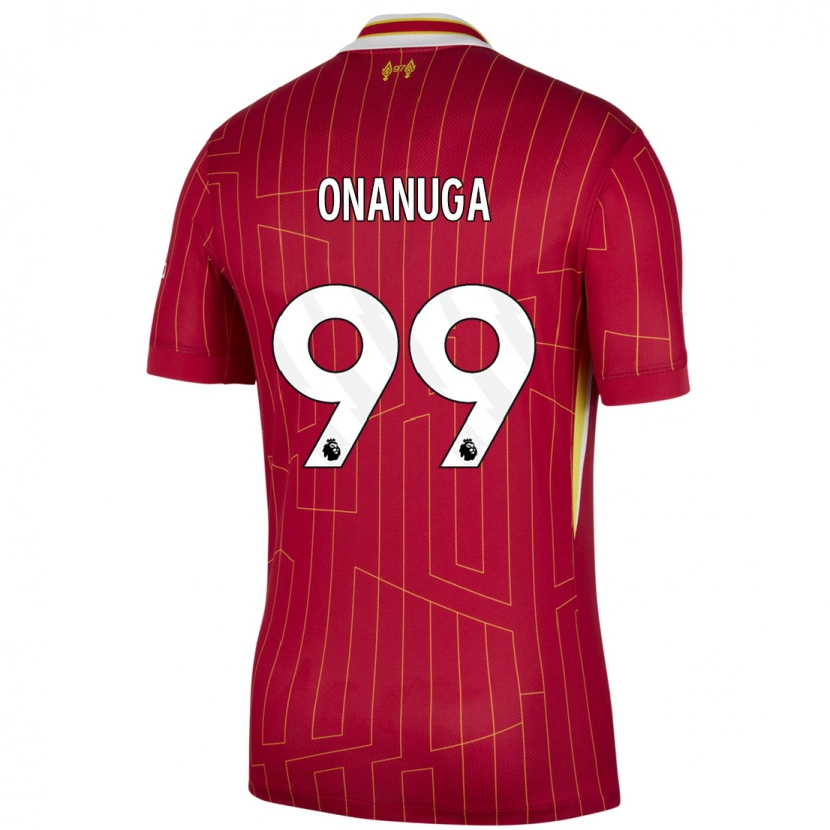 Danxen Kvinnor Fola Onanuga #99 Röd Gul Vit Hemmatröja Matchtröjor 2024/25 Tröjor T-Tröja