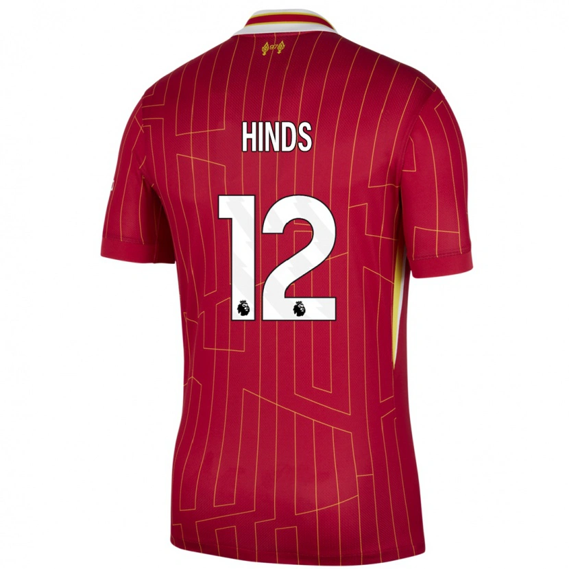 Danxen Kvinnor Taylor Hinds #12 Röd Gul Vit Hemmatröja Matchtröjor 2024/25 Tröjor T-Tröja