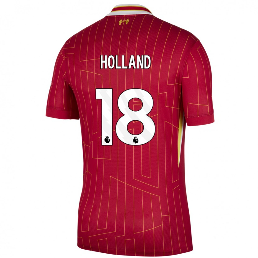 Danxen Kvinnor Ceri Holland #18 Röd Gul Vit Hemmatröja Matchtröjor 2024/25 Tröjor T-Tröja