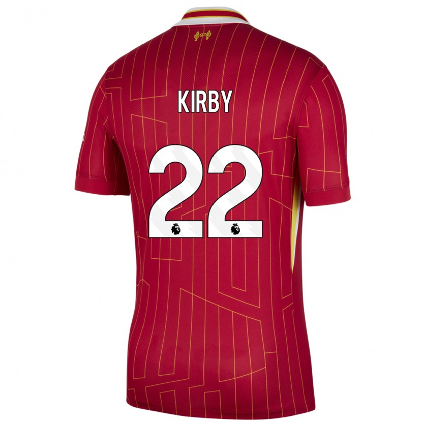 Danxen Kvinnor Faye Kirby #22 Röd Gul Vit Hemmatröja Matchtröjor 2024/25 Tröjor T-Tröja