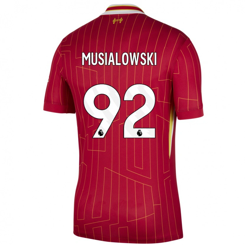 Danxen Kvinnor Mateusz Musialowski #92 Röd Gul Vit Hemmatröja Matchtröjor 2024/25 Tröjor T-Tröja
