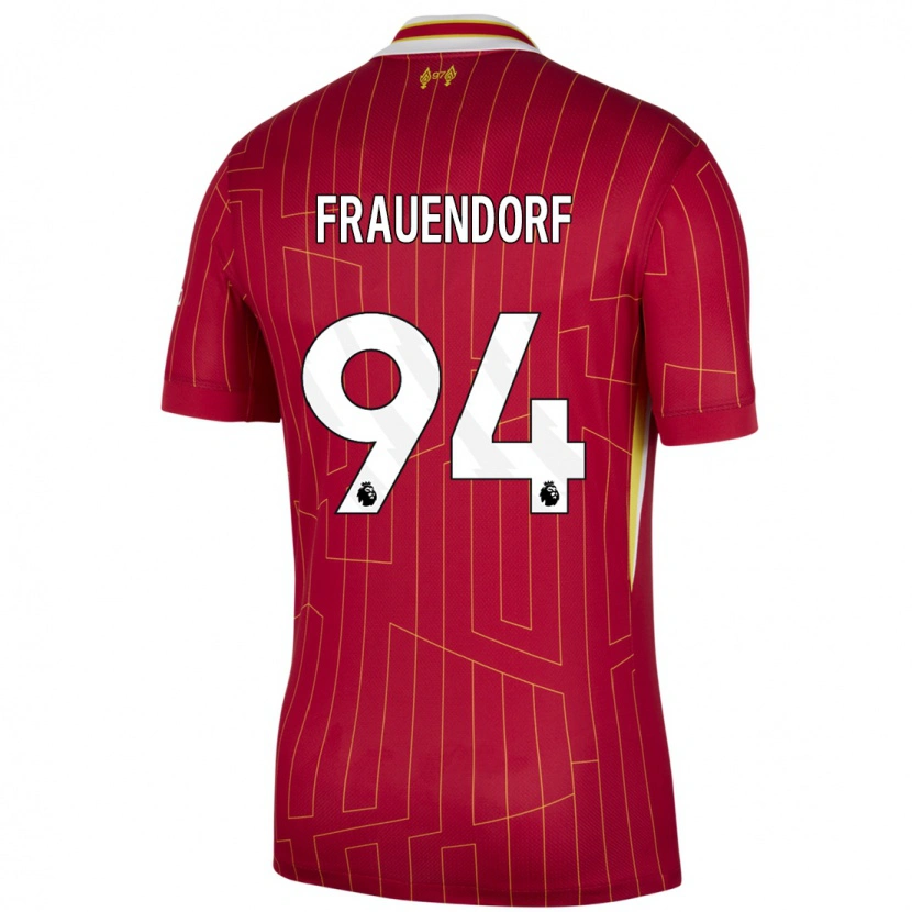 Danxen Kvinnor Melkamu Frauendorf #94 Röd Gul Vit Hemmatröja Matchtröjor 2024/25 Tröjor T-Tröja