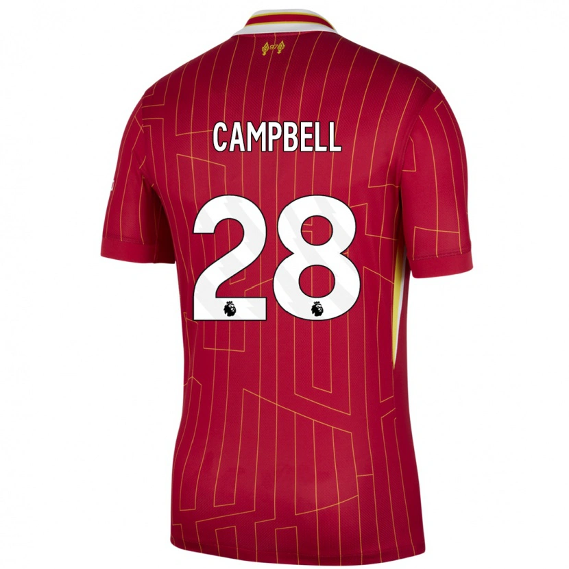 Danxen Kvinnor Megan Campbell #28 Röd Gul Vit Hemmatröja Matchtröjor 2024/25 Tröjor T-Tröja