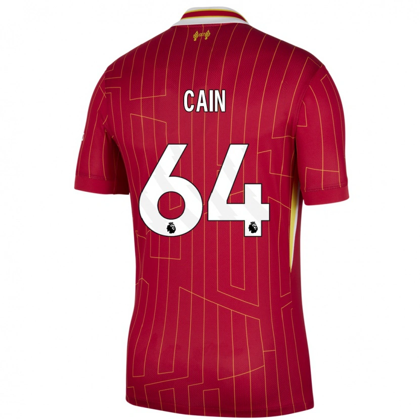 Danxen Kvinnor Jake Cain #64 Röd Gul Vit Hemmatröja Matchtröjor 2024/25 Tröjor T-Tröja